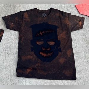 Halloween Frankenstein tie dye tee